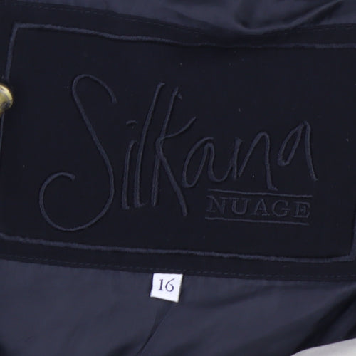 Silkana Nuage Womens Black Size 16 Hooded Parka Jacket
