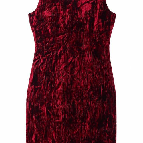 Susan Gillis-Browne Women Red Velvet Bodycon Dress Size 4 Knee Length