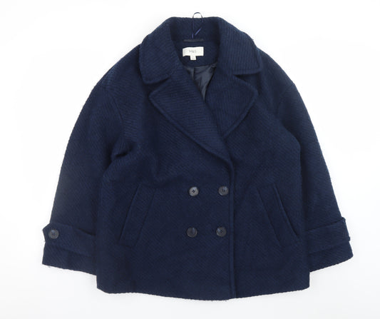 Marks and Spencer Women’s Blue Wool Blend Pea Coat Size 14