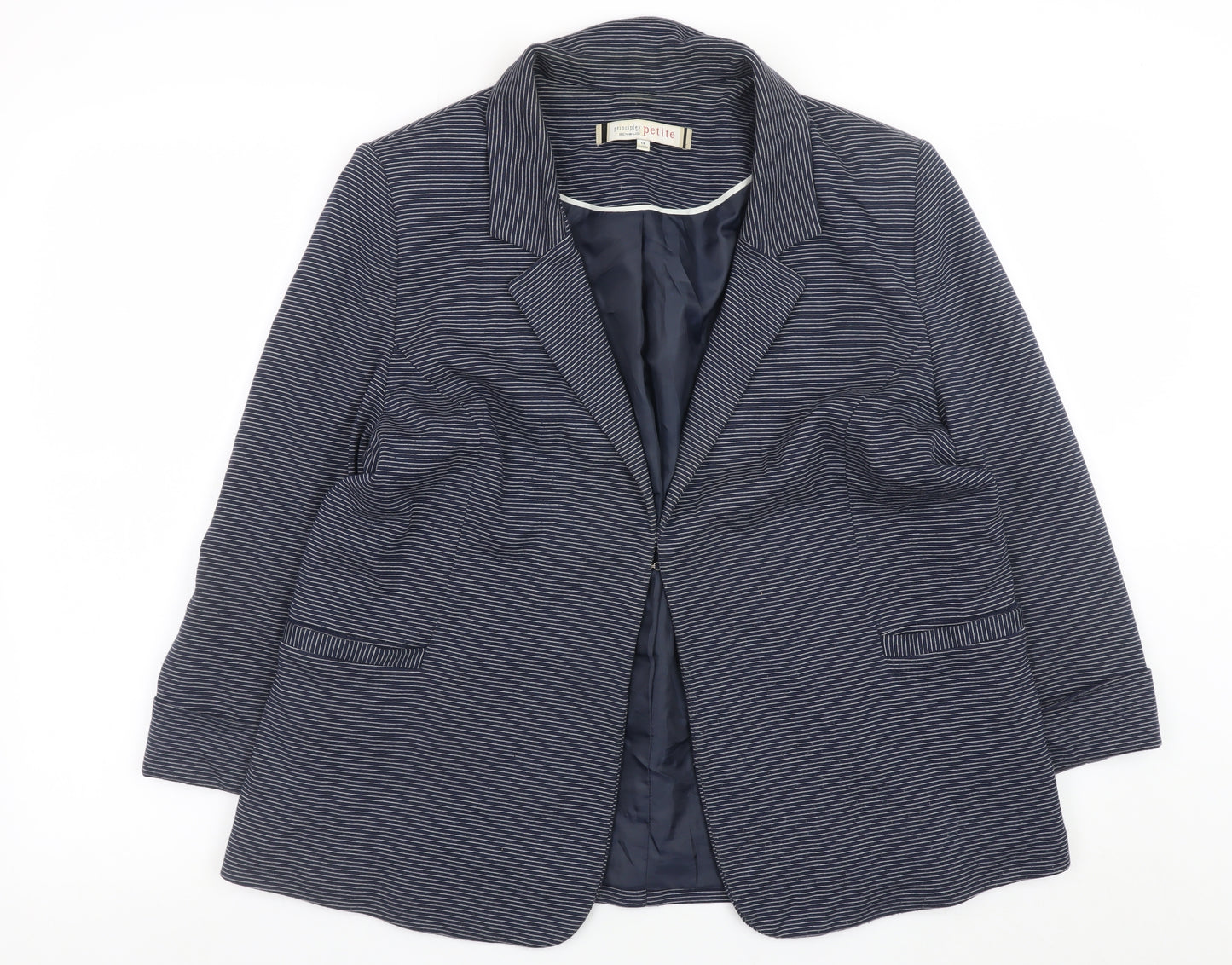 Principles by Ben de Lisi Petite Women's Blue Striped Blazer Size 18