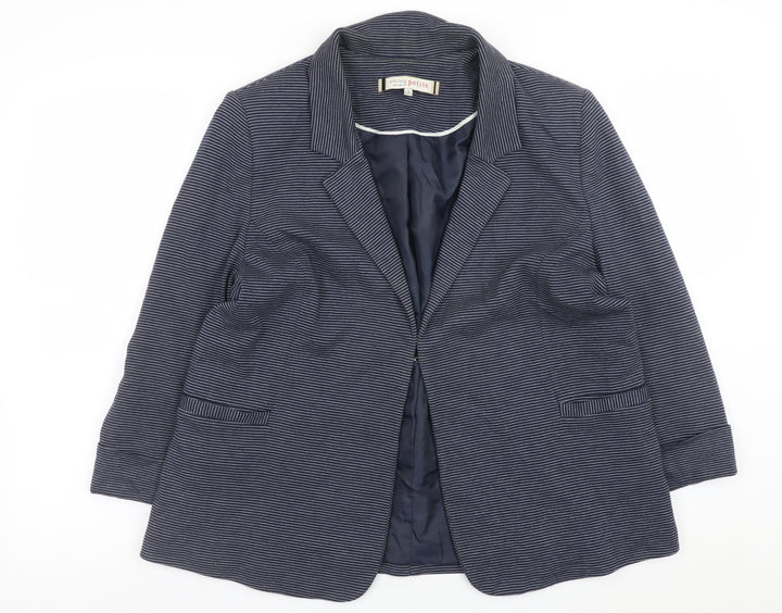 Principles by Ben de Lisi Petite Women's Blue Striped Blazer Size 18