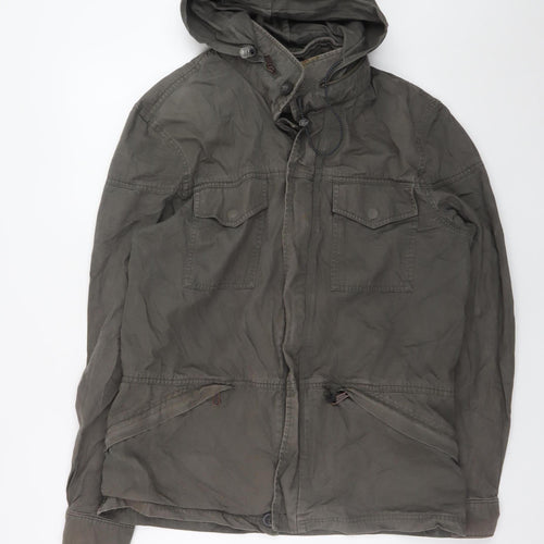 Levi's Men's Green Cotton Hooded Parka Jacket Size L