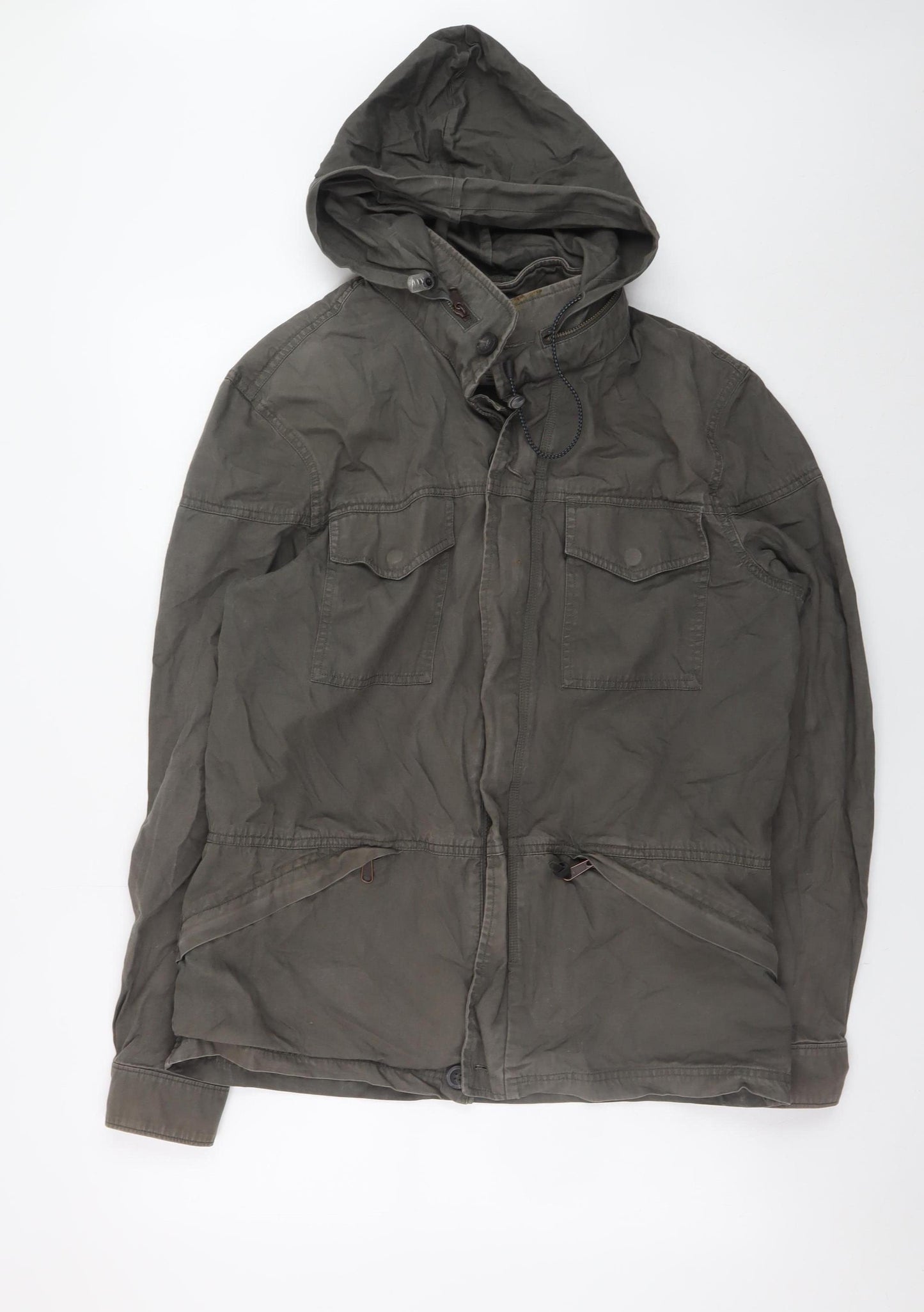 Levi's Men's Green Cotton Hooded Parka Jacket Size L