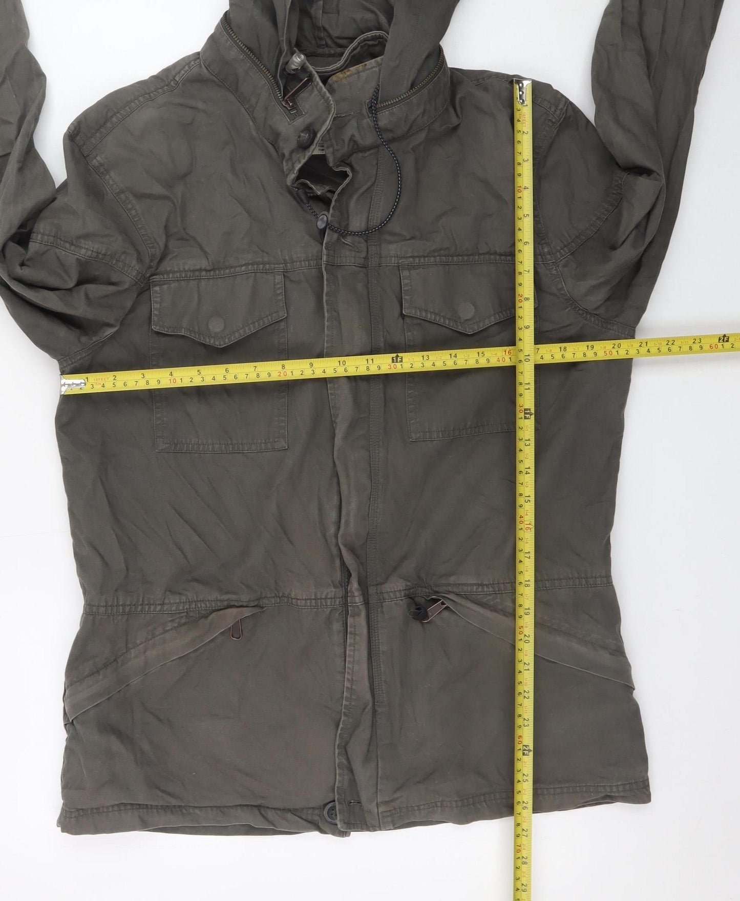 Levi's Men's Green Cotton Hooded Parka Jacket Size L