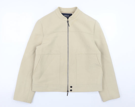 Armani Jeans Womens Beige Regular Fit Zip Jacket Size 14