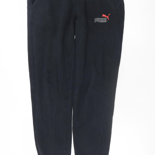 Puma Men's Black Jogger Sweatpants Size S Elastic Waist Fleece