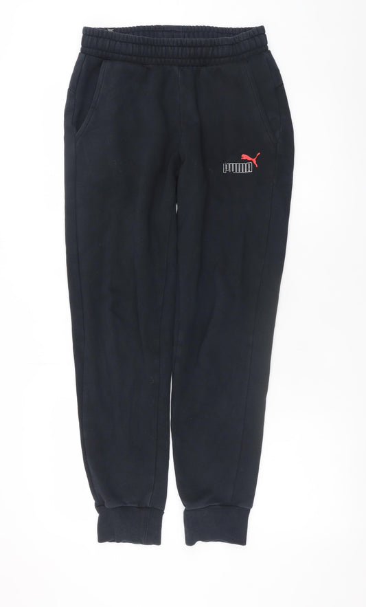 Puma Men's Black Jogger Sweatpants Size S Elastic Waist Fleece