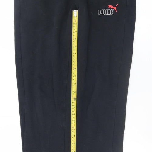 Puma Men's Black Jogger Sweatpants Size S Elastic Waist Fleece