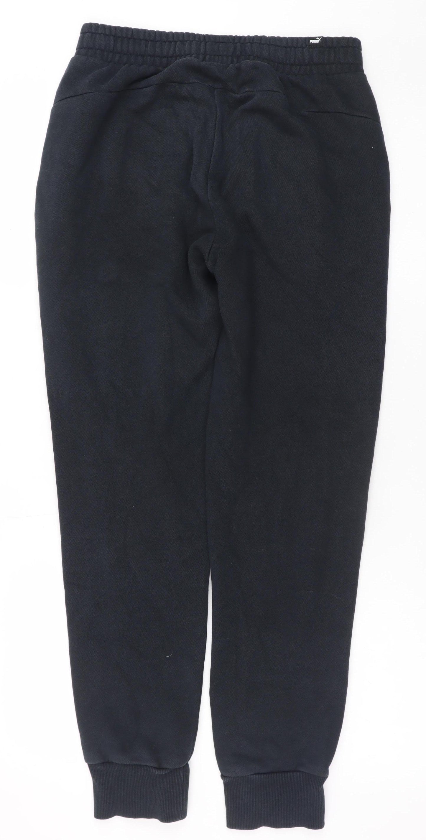 Puma Men's Black Jogger Sweatpants Size S Elastic Waist Fleece