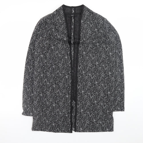 Next Women’s Black White Knit Open Jacket Size 10 Casual Workwear