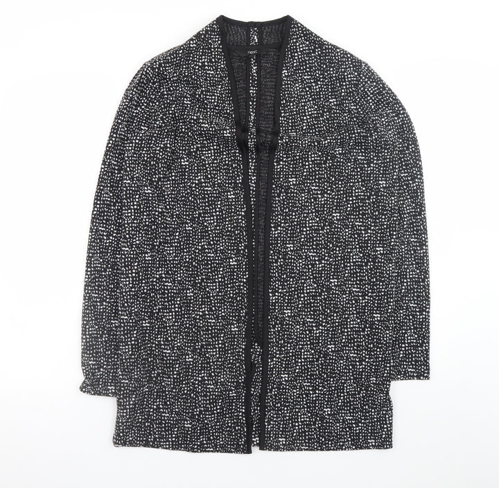 Next Women’s Black White Knit Open Jacket Size 10 Casual Workwear