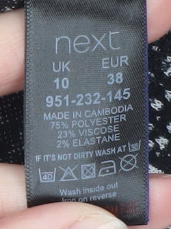 Next Women’s Black White Knit Open Jacket Size 10 Casual Workwear