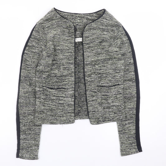 Miss Selfridge Women’s Grey Tweed Open Blazer Jacket Size 10