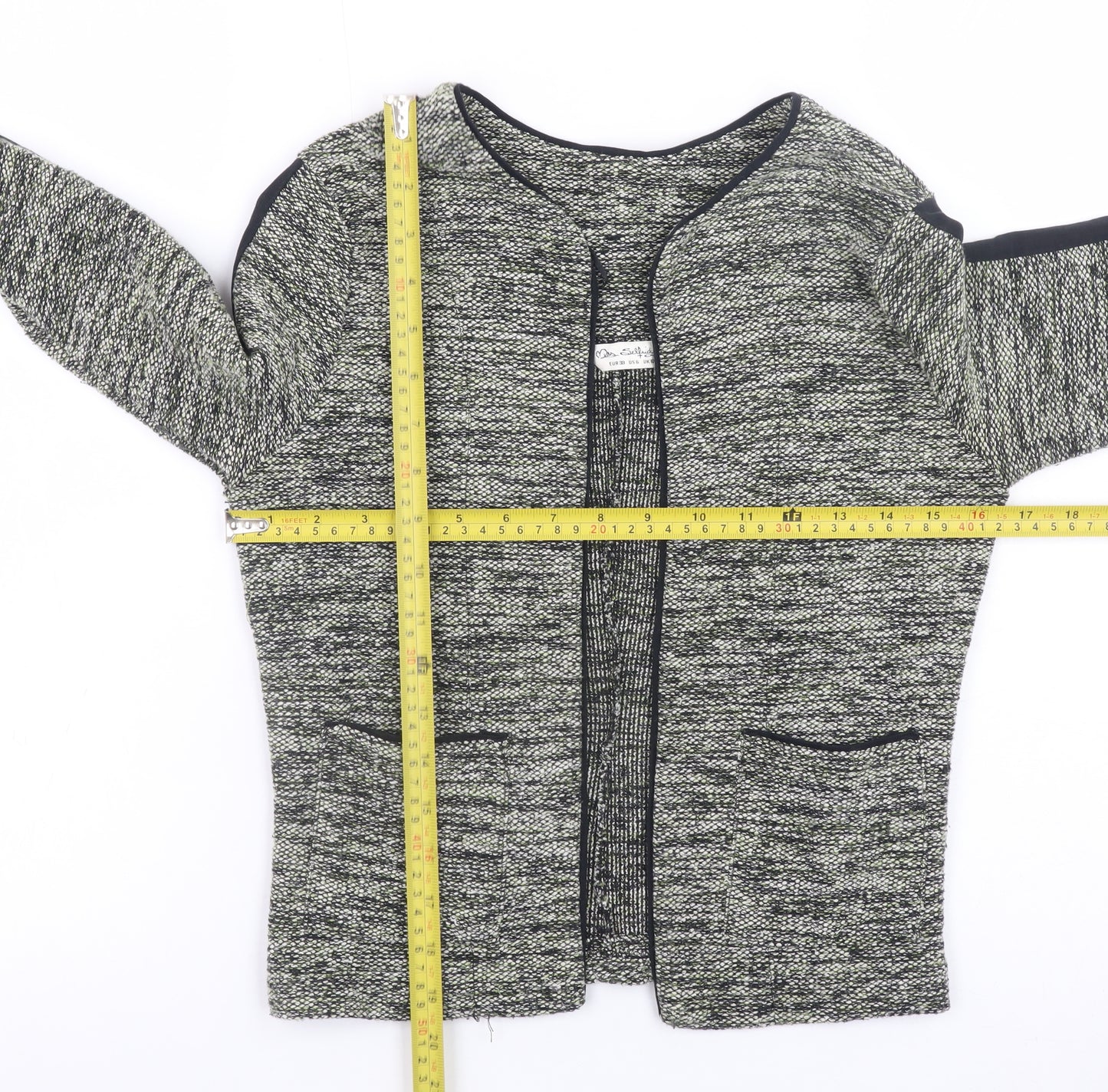 Miss Selfridge Women’s Grey Tweed Open Blazer Jacket Size 10