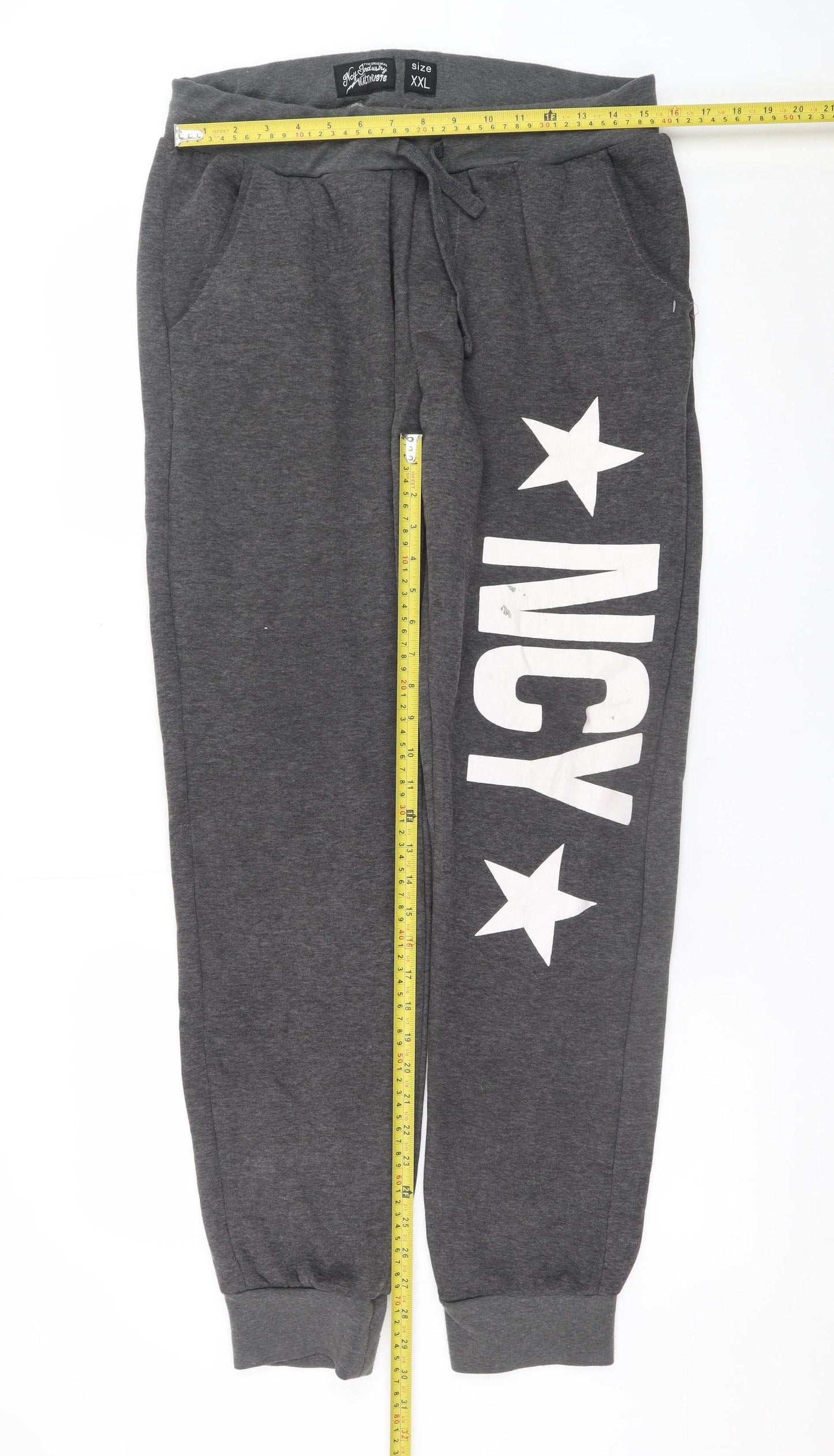 Ncy Industry Women's Grey Jogger Trousers 2XL Elastic Waist