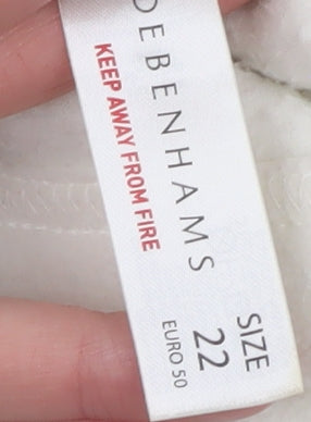 Debenhams Women’s White Faux Fur Trim Fleece Zip Jacket Size 22