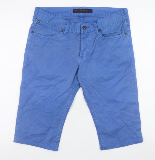 French Connection Women Blue Size 12 Chino Twill Shorts
