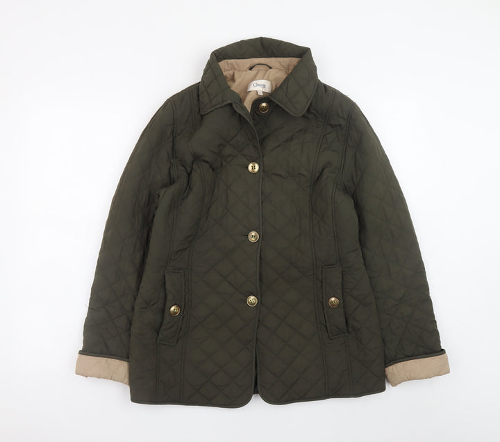 Marks and Spencer Women’s Green Quilted Mid-Length Jacket UK 12
