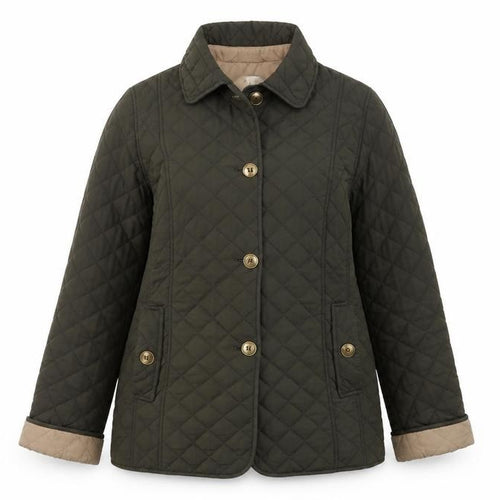 Marks and Spencer Women’s Green Quilted Mid-Length Jacket UK 12