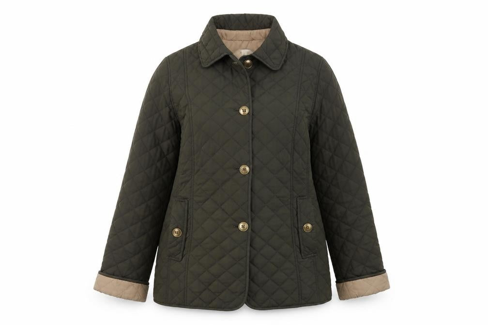 Marks and Spencer Women’s Green Quilted Mid-Length Jacket UK 12