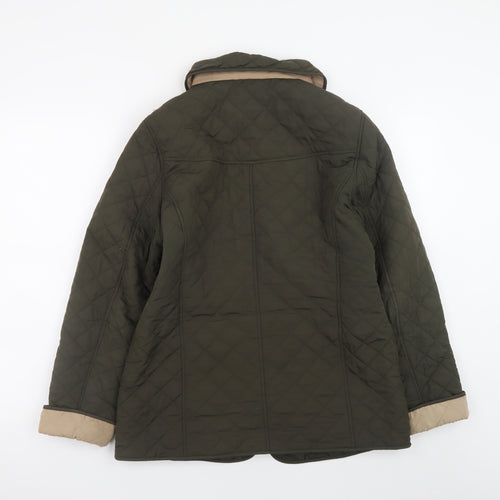 Marks and Spencer Women’s Green Quilted Mid-Length Jacket UK 12