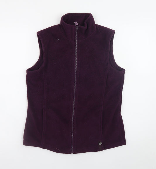 M&Co Women Purple Fleece Zip Waistcoat Bodywarmer Size M