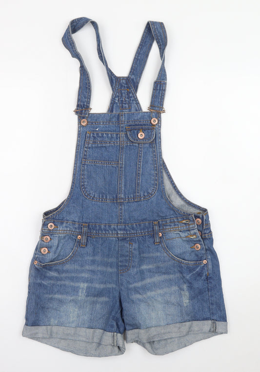 River Island Womens Blue Denim Dungaree Playsuit Size 8