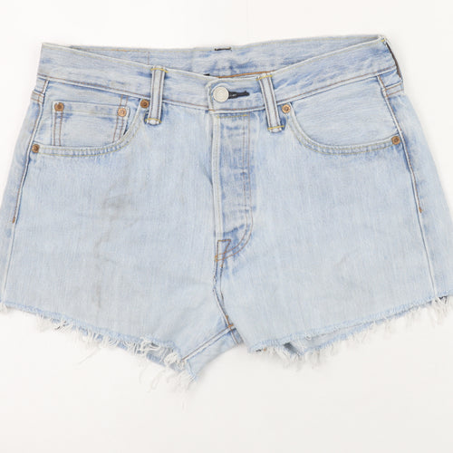 Levi's Women Blue 501 High Rise Cut-Off Denim Shorts Size 12