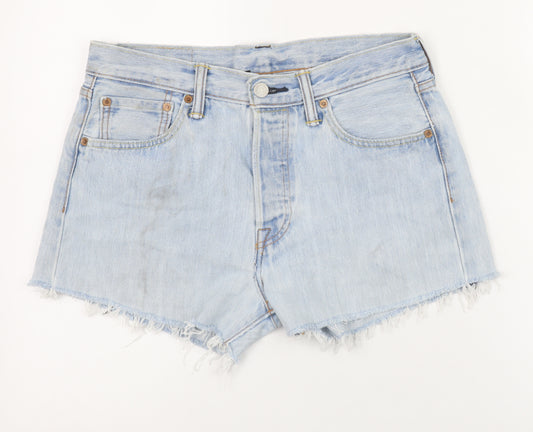 Levi's Women Blue 501 High Rise Cut-Off Denim Shorts Size 12