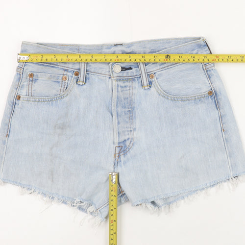Levi's Women Blue 501 High Rise Cut-Off Denim Shorts Size 12