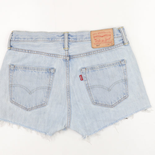 Levi's Women Blue 501 High Rise Cut-Off Denim Shorts Size 12