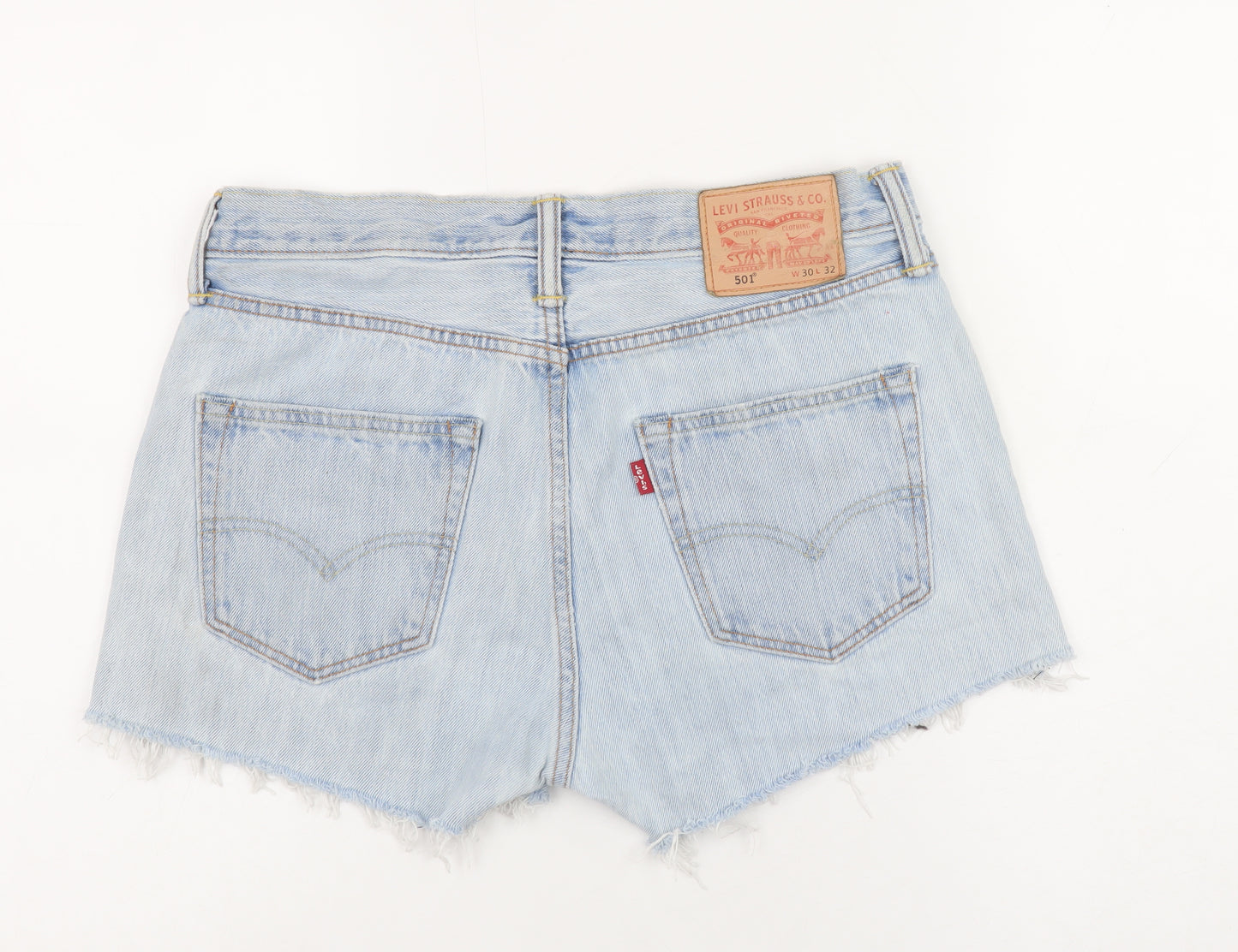 Levi's Women Blue 501 High Rise Cut-Off Denim Shorts Size 12