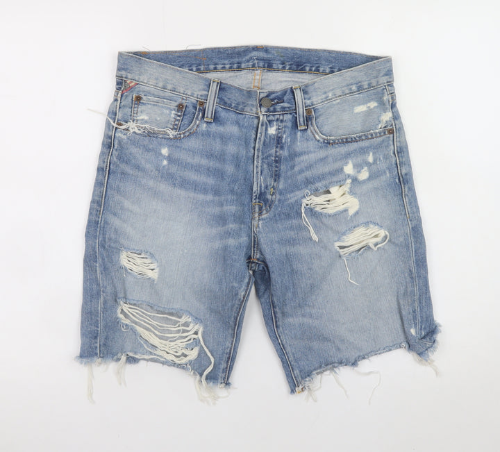 Ralph Lauren Denim & Supply Men's Blue Distressed Denim Shorts Size 30