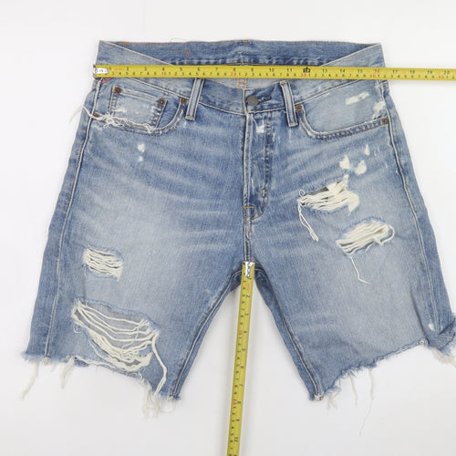 Ralph Lauren Denim & Supply Men's Blue Distressed Denim Shorts Size 30