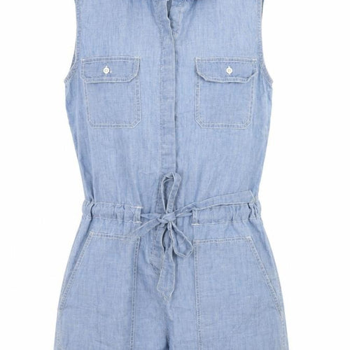 Jack Wills Women's Blue Chambray Cotton Sleeveless Playsuit UK 6