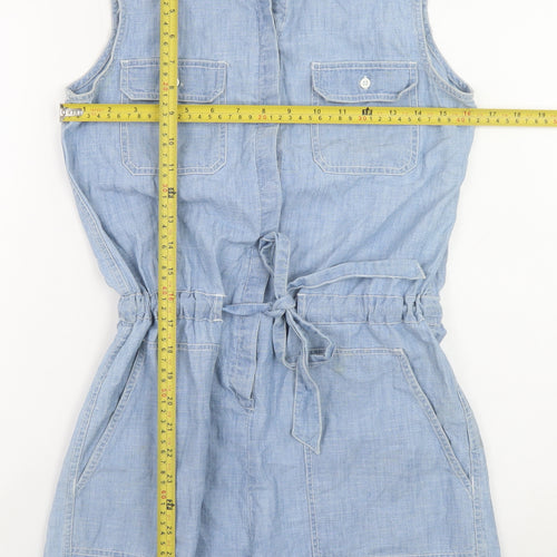 Jack Wills Women's Blue Chambray Cotton Sleeveless Playsuit UK 6