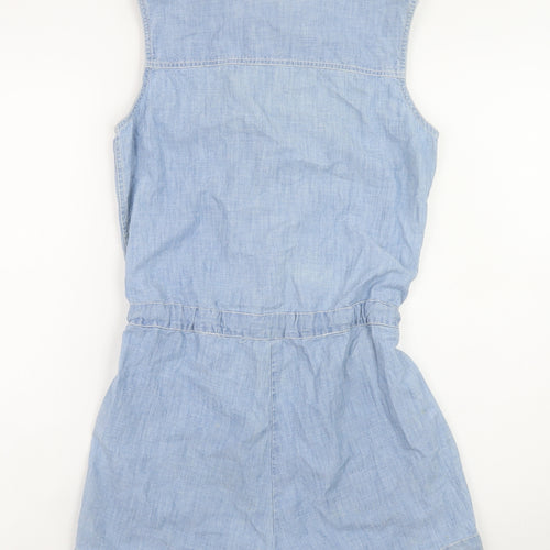 Jack Wills Women's Blue Chambray Cotton Sleeveless Playsuit UK 6