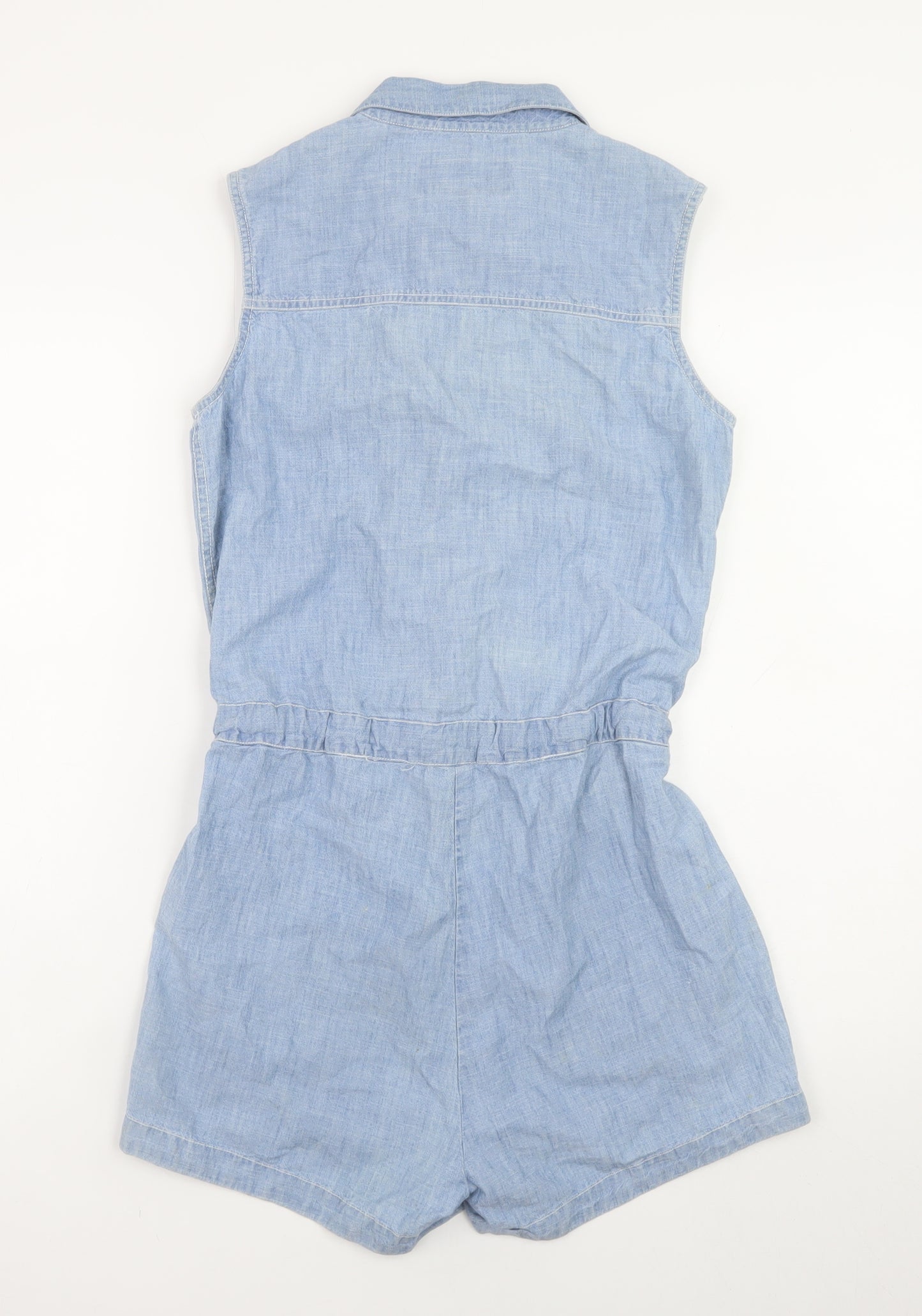 Jack Wills Women's Blue Chambray Cotton Sleeveless Playsuit UK 6