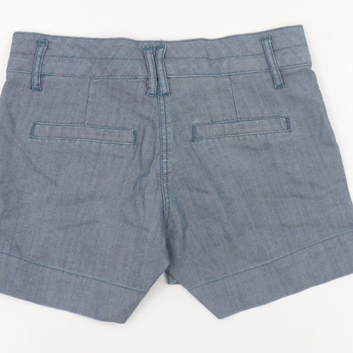 Vero Moda Women Blue Chino Denim Shorts Size 6 Cotton