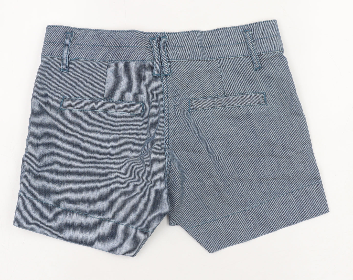 Vero Moda Women Blue Chino Denim Shorts Size 6 Cotton