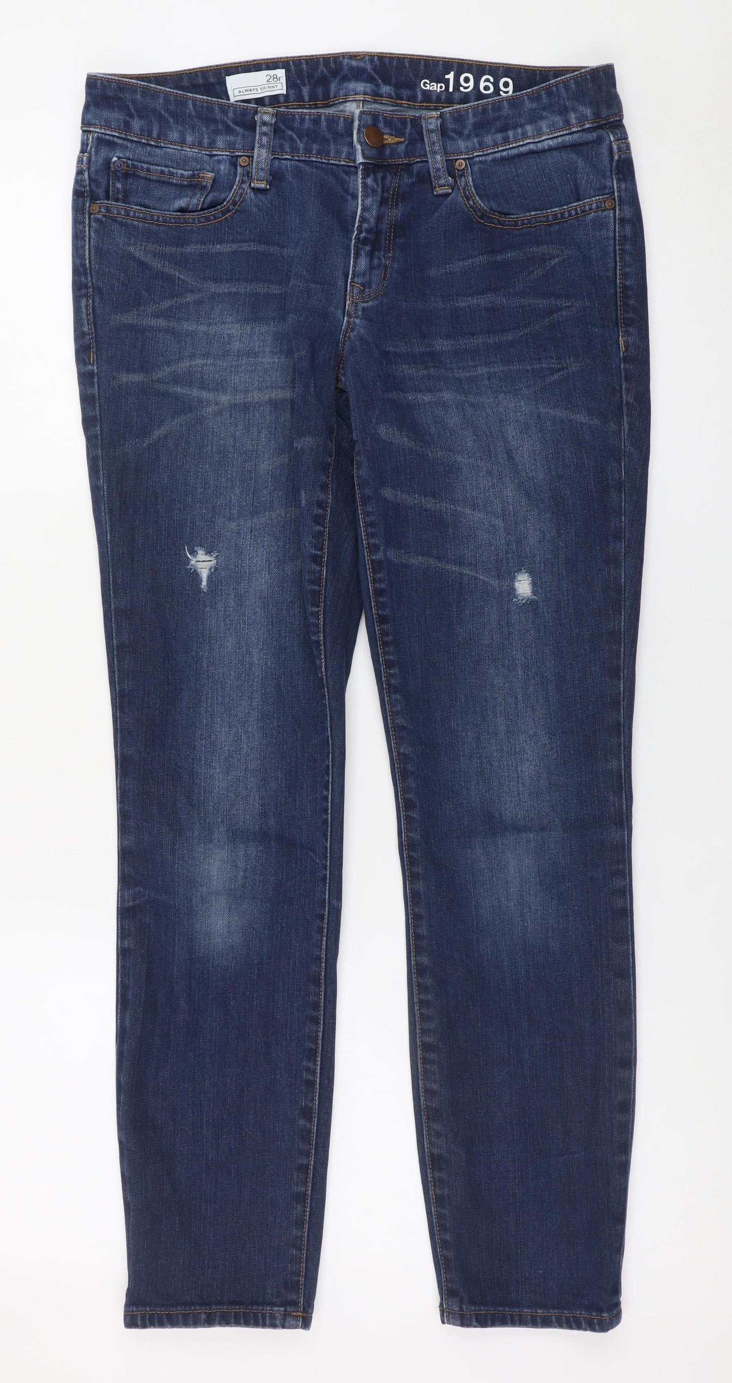 Gap Women’s Blue 1969 Always Skinny Jeans Size 10R Mid Rise Denim