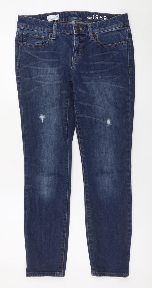 Gap Women’s Blue 1969 Always Skinny Jeans Size 10R Mid Rise Denim
