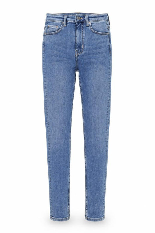 Front view of Weekday Women's Blue High Rise Skinny Jeans, size 8, 26/30