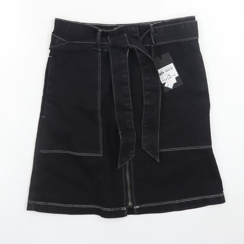 Firetrap Women's Black Knee Length Pencil Skirt Size S Denim Style
