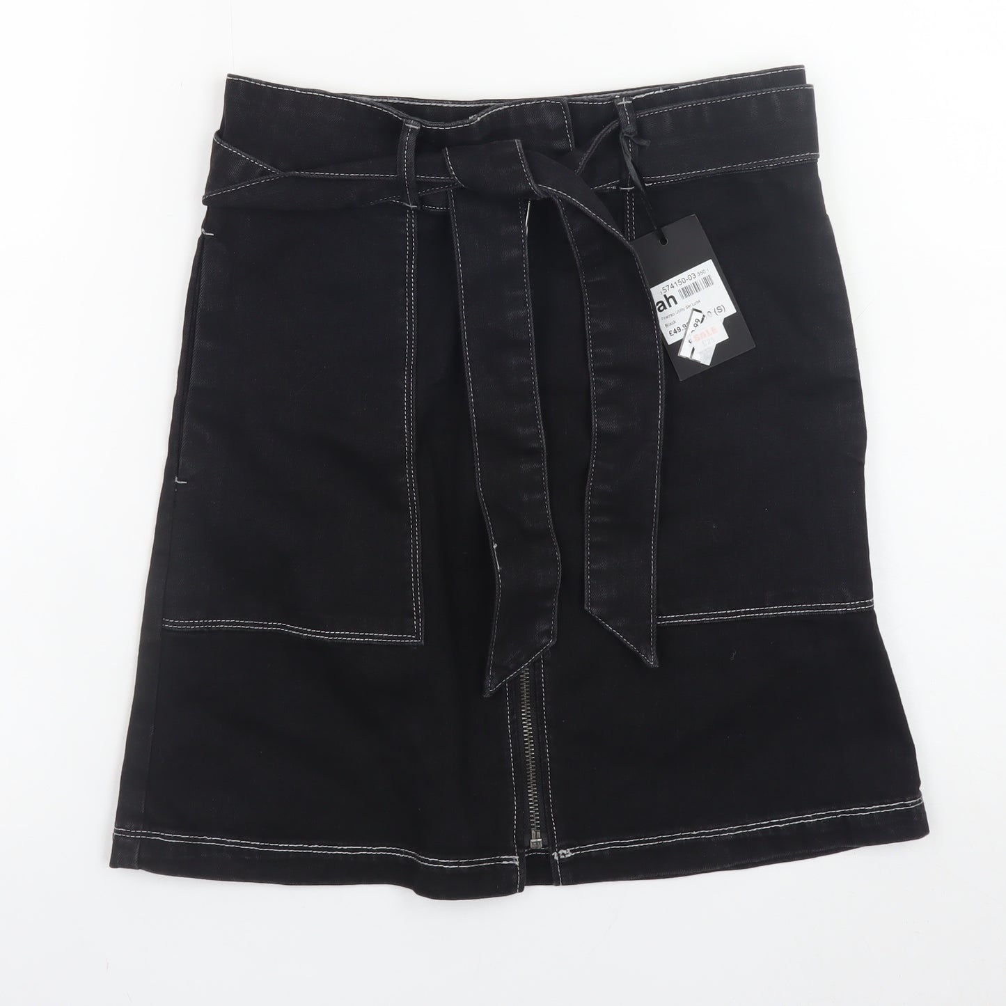 Firetrap Women's Black Knee Length Pencil Skirt Size S Denim Style