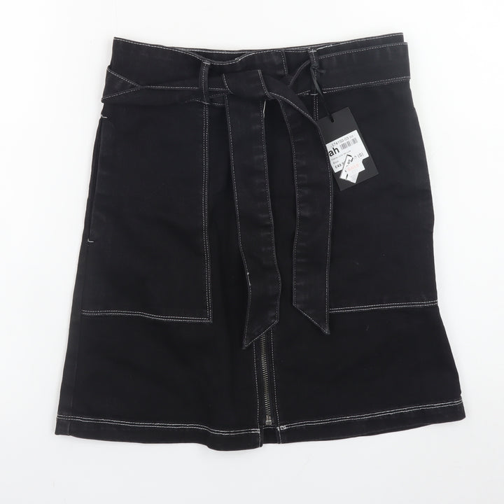 Firetrap Women's Black Knee Length Pencil Skirt Size S Denim Style