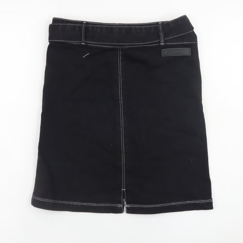 Firetrap Women's Black Knee Length Pencil Skirt Size S Denim Style