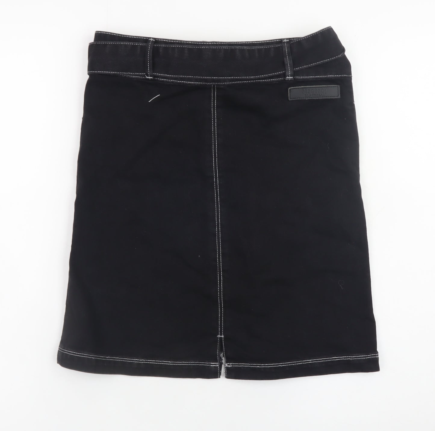 Firetrap Women's Black Knee Length Pencil Skirt Size S Denim Style