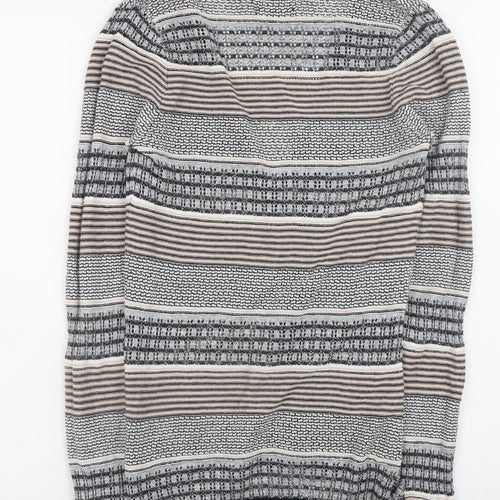 Paul Costelloe Women’s Beige Striped Linen Blend V-Neck Cardigan Size S