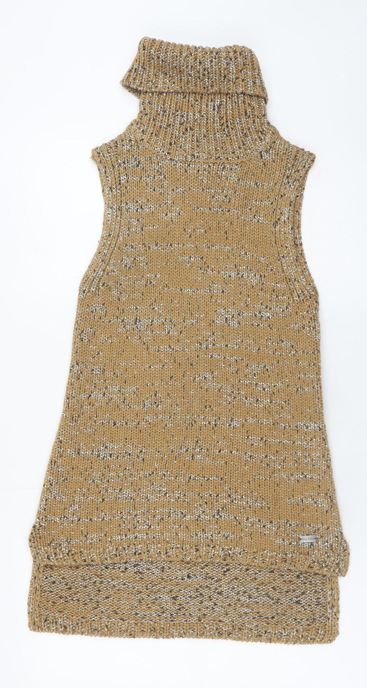 Bellfield Women's Brown Sleeveless Knit Sweater Dress XS